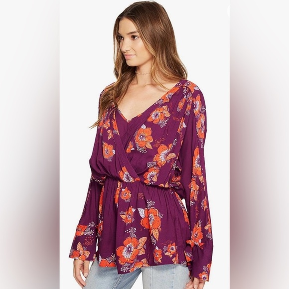 Free People 🌺 Tuscan Dreams Tunic Blouse - Picture 4 of 10